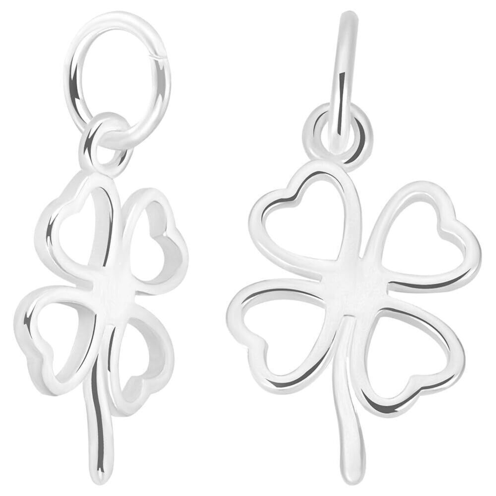 2115 1 Box 4Pcs Four Leaf Clover Charms 925 Sterling Silver Lucky Charm